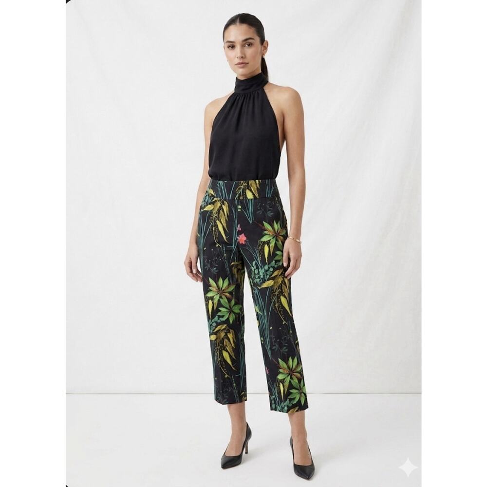 Vintage 90s Randy Kemper Botanical Cigarette Pant Dark Floral Eclectic Boho Sz 4